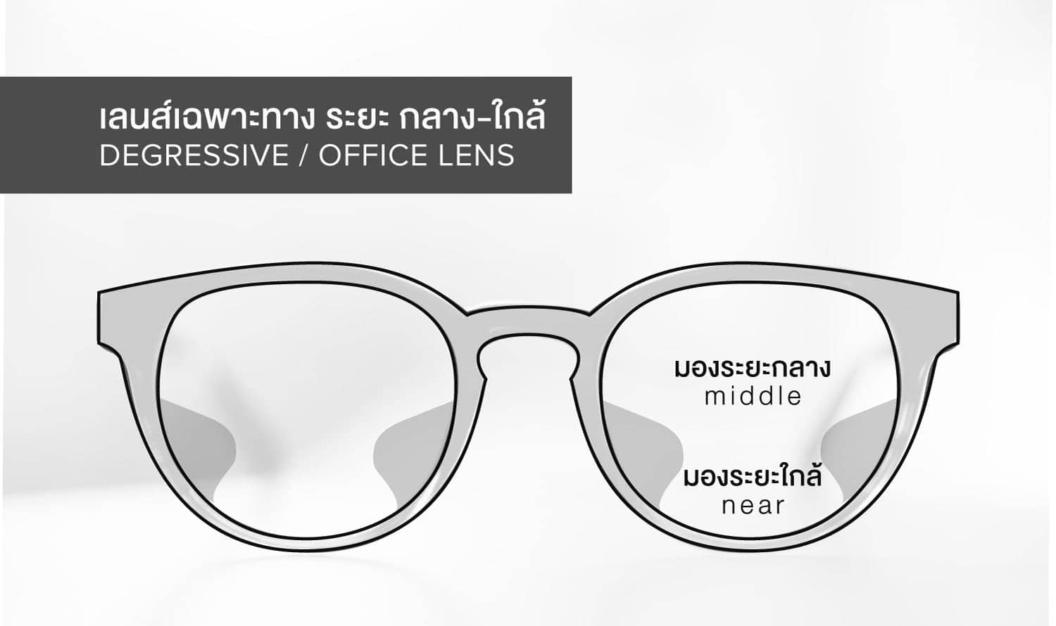 เลนส์แว่นตา เลนส์ระยะกลาง-ใกล้