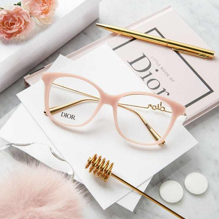Dior SignatureO BI กรอบแว่นทรงแคทอาย สีชมพูพาสเทล